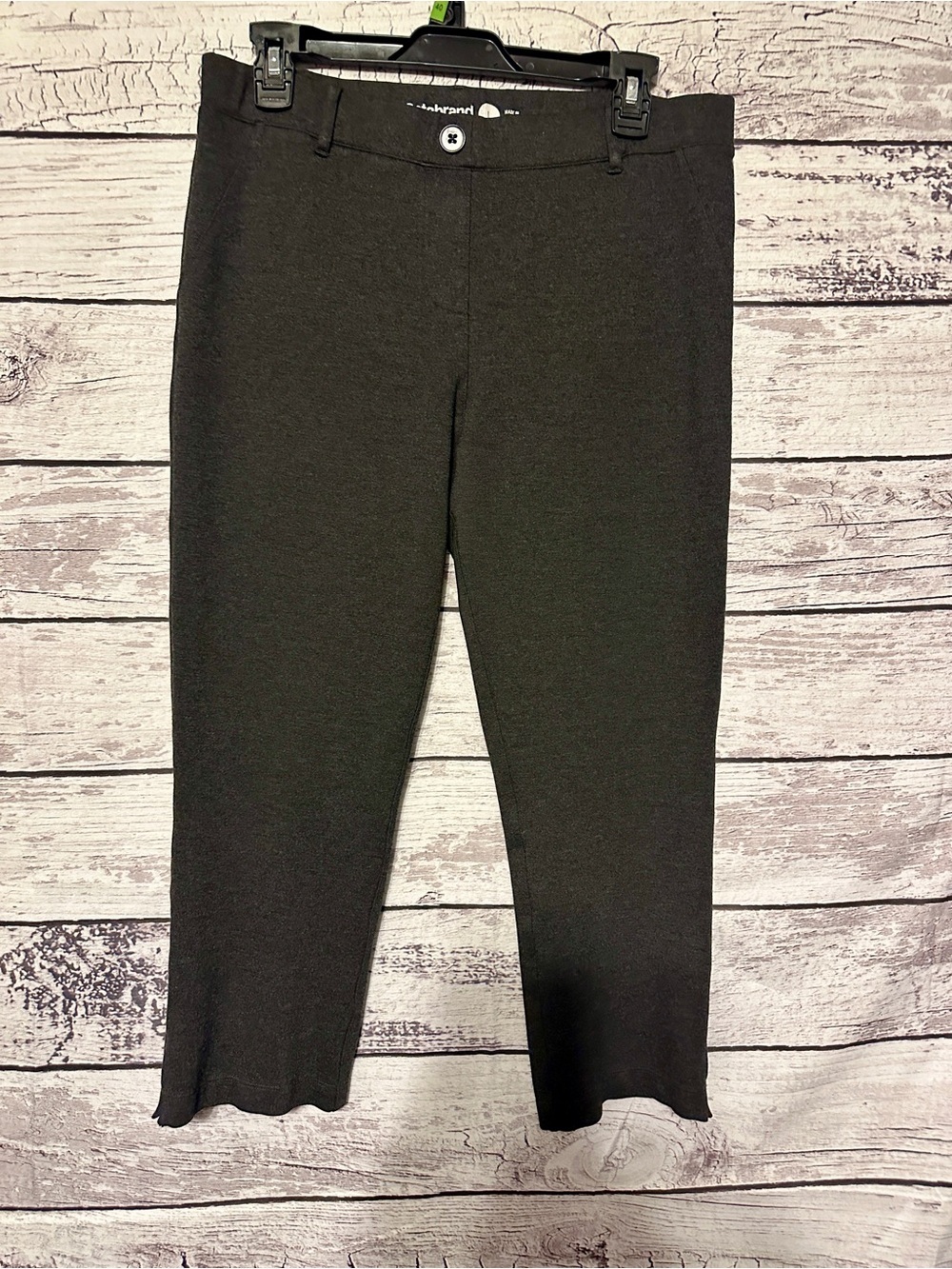 Betabrand Dress Yoga Pants Women’s Large Charcoal Cropped Stretch Work Career